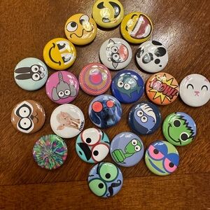 Colorful Cartoon Character Button Set